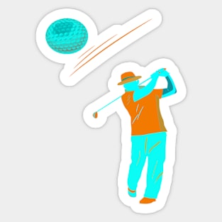 RETRO STYLE GOLFER Sticker